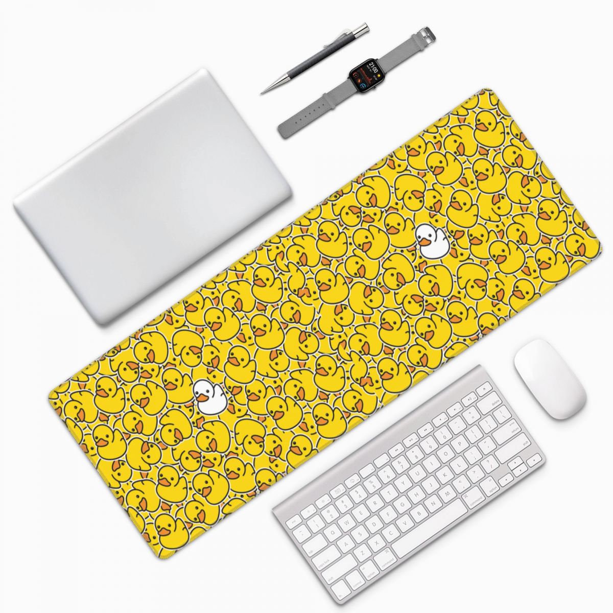 Yellow Laptop Accessories - Grote muismat met geel eendenpatroon, toetsenbordmat